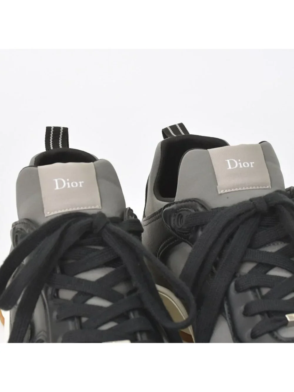 Dior Mile Sneakers Smooth Lambskin Neoprene Black White Brown